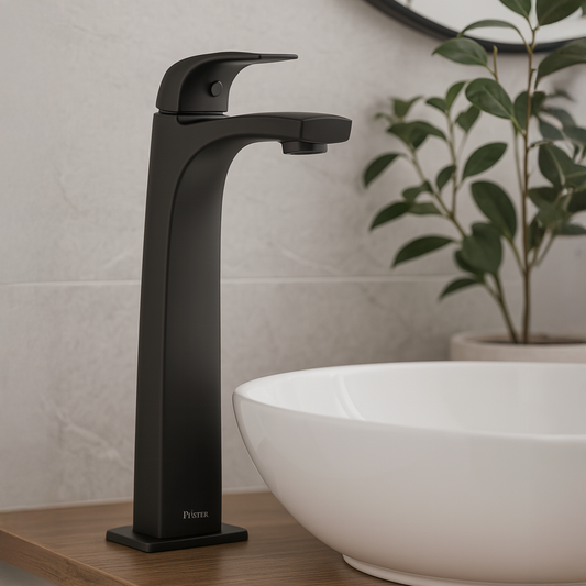 Grifería Mezcladora para Lavamanos Alto Karci Negro Mate