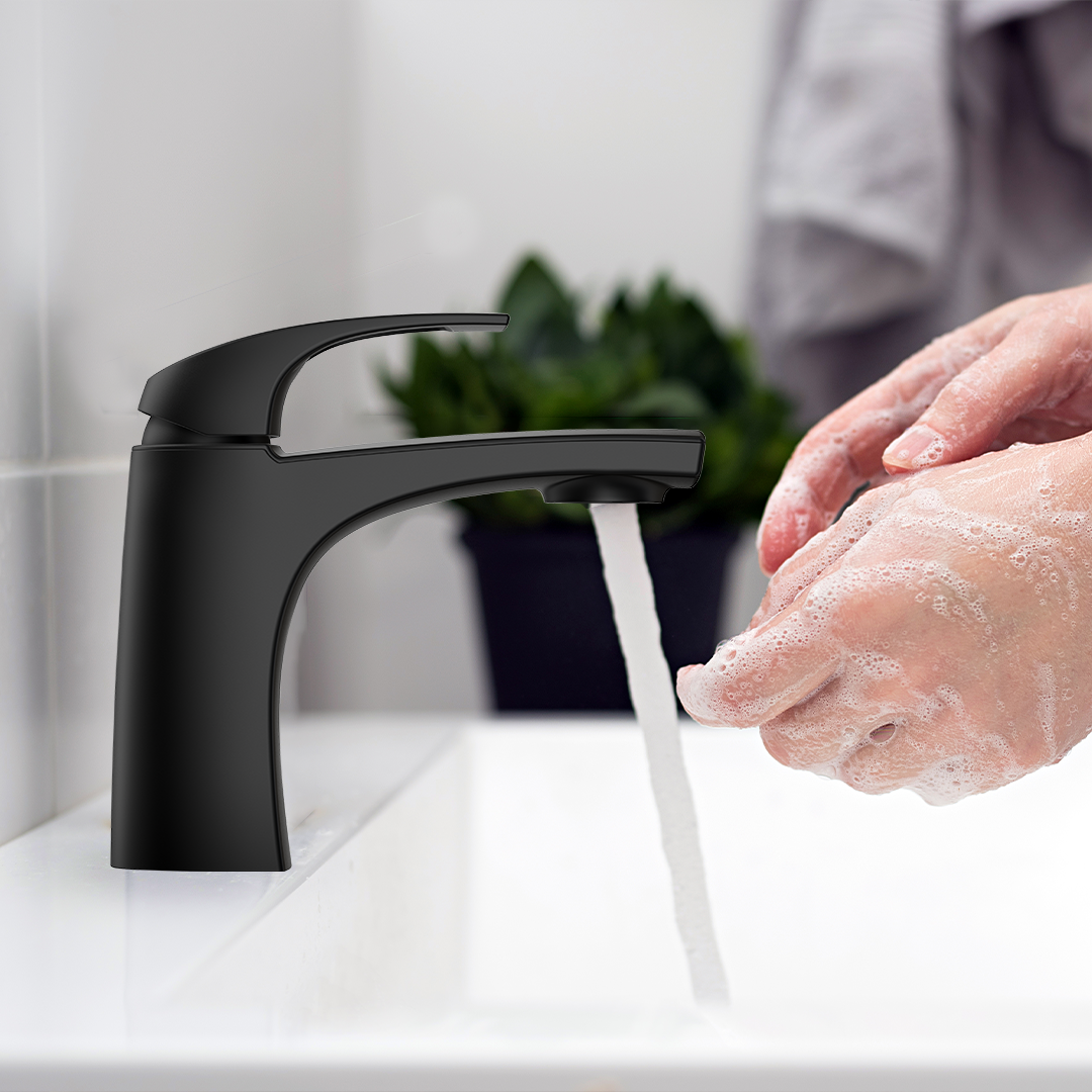 Grifería Mezcladora para Lavamanos Karci Negro Mate