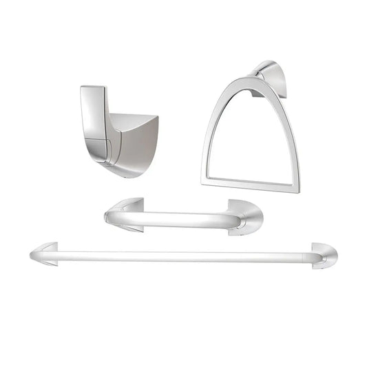 Set de Accesorios de Baño Karci Cromo Pulido – Barra, Aro y Portapapel