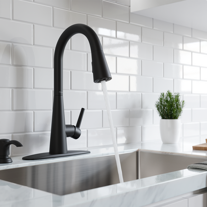 Grifería para Lavaplatos Barulli Pull-Down Negro Mate