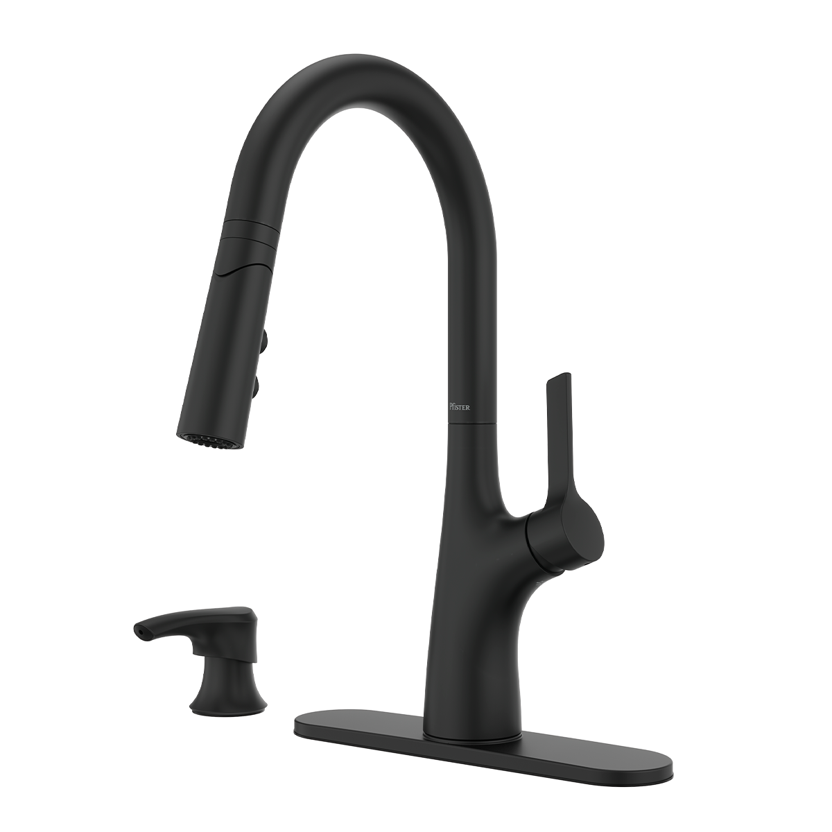 Grifería de Cocina Ceylon con Cabezal Extraíble Anti-Manchas en Negro Mate