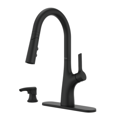 Grifería de Cocina Ceylon con Cabezal Extraíble Anti-Manchas en Negro Mate