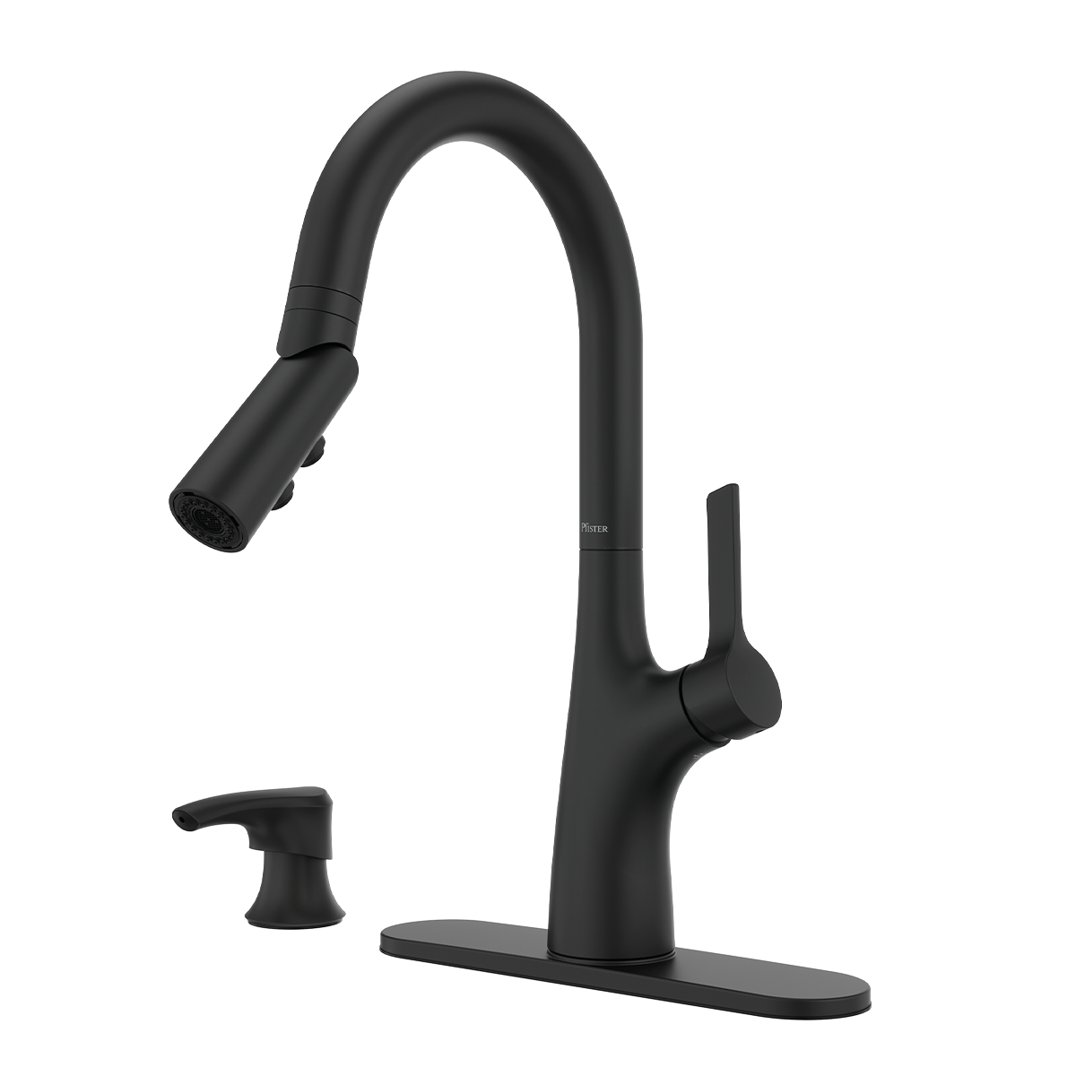 Grifería de Cocina Ceylon con Cabezal Extraíble Anti-Manchas en Negro Mate