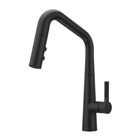 Grifería de Cocina Asari con Cabezal Extraíble en Negro Mate
