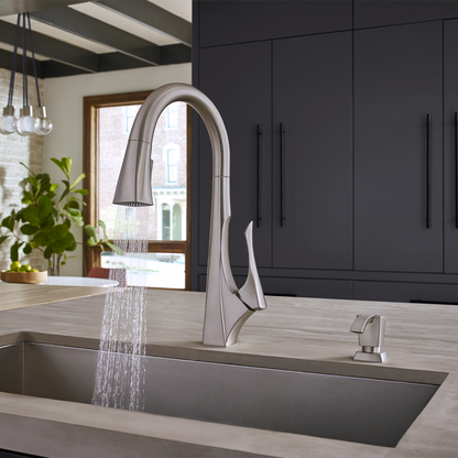 Grifería de Cocina Venturi con Cabezal Extraíble Anti-Manchas en Cromo Mate