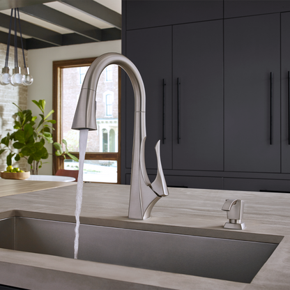 Grifería de Cocina Venturi con Cabezal Extraíble Anti-Manchas en Cromo Mate