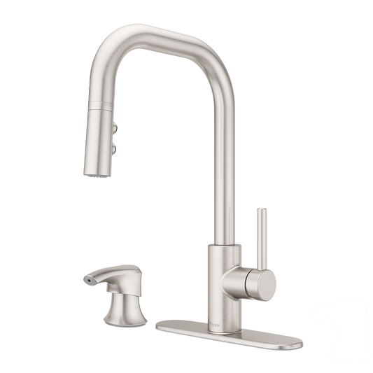 Grifería de Cocina Zanna con Cabezal Extraíble Anti-Manchas en Cromo Mate