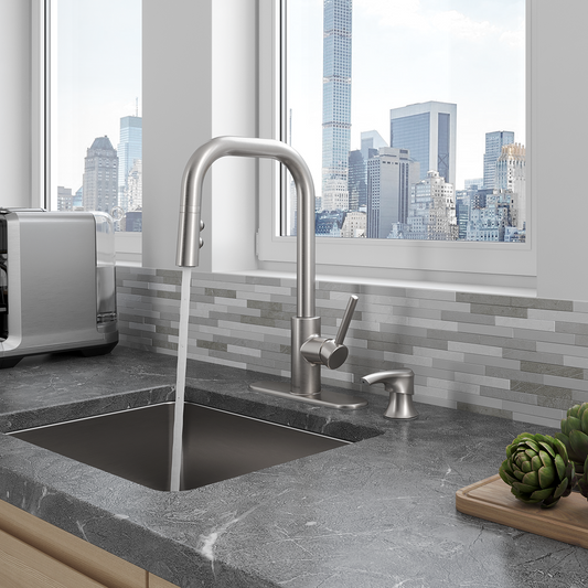 Grifería de Cocina Zanna con Cabezal Extraíble Anti-Manchas en Cromo Mate