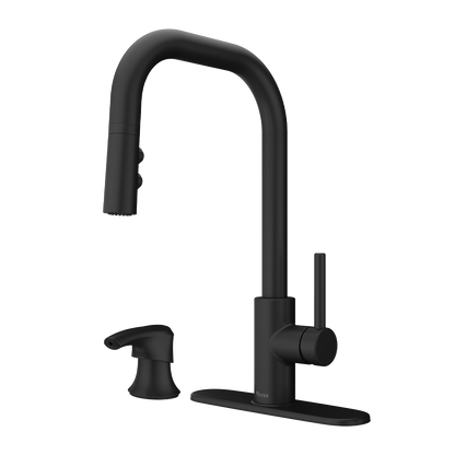 Grifería de Cocina Zanna con Cabezal Extraíble Anti-Manchas en Negro Mate