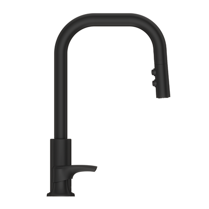 Grifería de Cocina Zanna con Cabezal Extraíble Anti-Manchas en Negro Mate