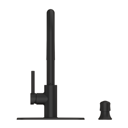 Grifería de Cocina Zanna con Cabezal Extraíble Anti-Manchas en Negro Mate