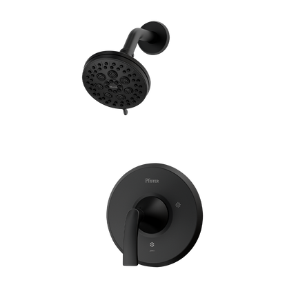 Ducha Monomando Mezclador Karci Negro Mate