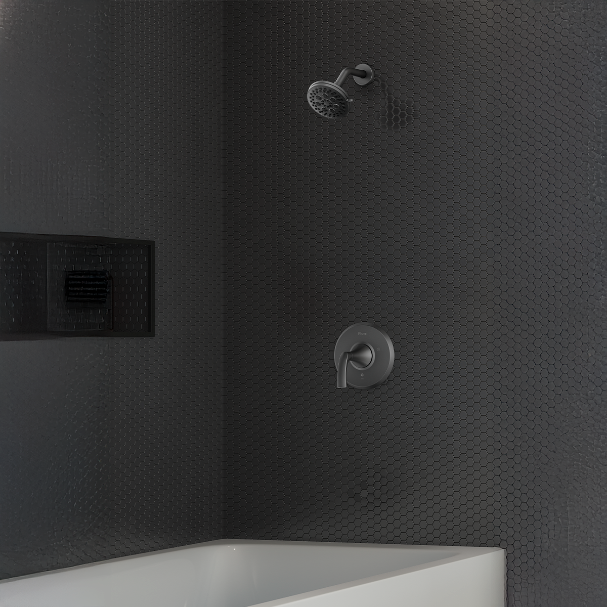 Ducha Monomando Mezclador Karci Negro Mate