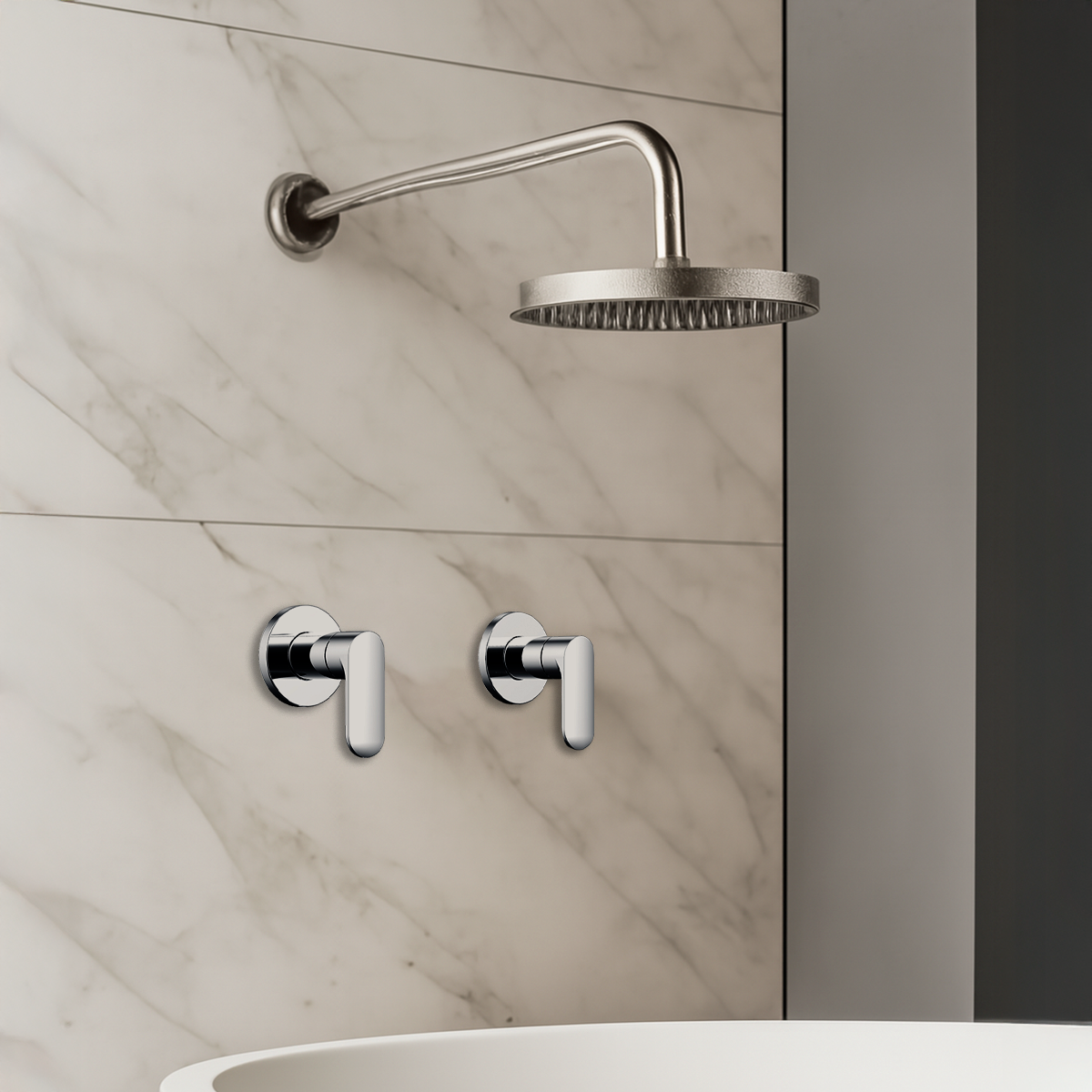 Ducha 2 Manijas Mezclador Maia Cromo Pulido