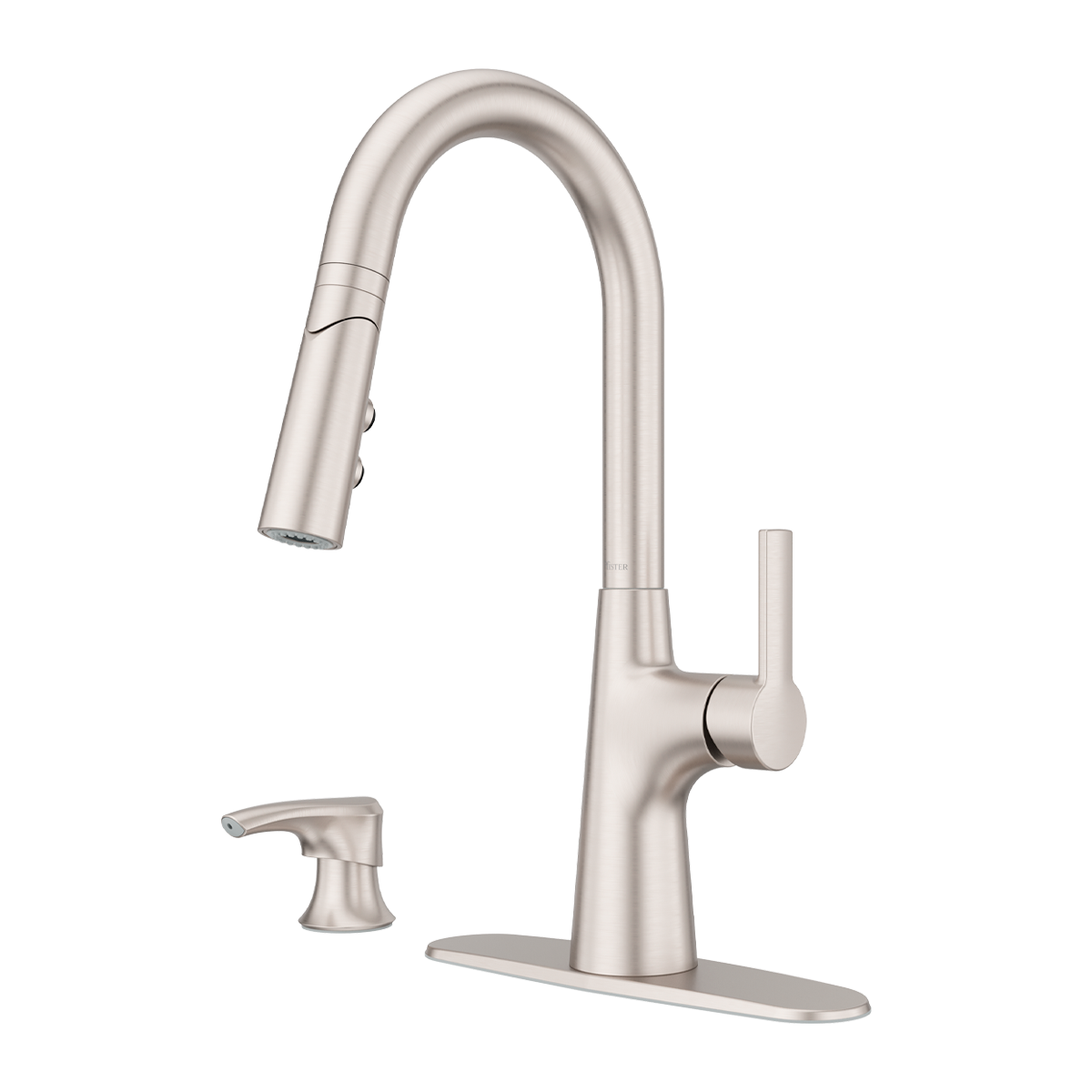 Grifería de Cocina Tasso con Cabezal Extraíble Anti-Manchas en Cromo Mate