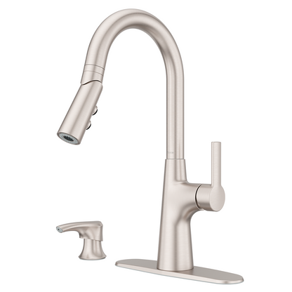 Grifería de Cocina Tasso con Cabezal Extraíble Anti-Manchas en Cromo Mate