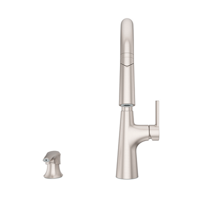 Grifería de Cocina Tasso con Cabezal Extraíble Anti-Manchas en Cromo Mate