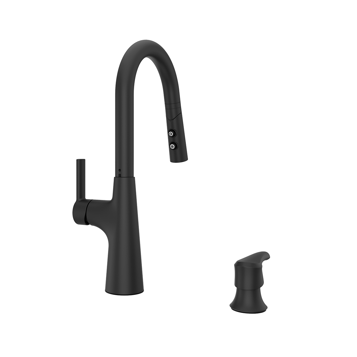 Grifería de Cocina Tasso con Cabezal Extraíble Anti-Manchas en Negro Mate