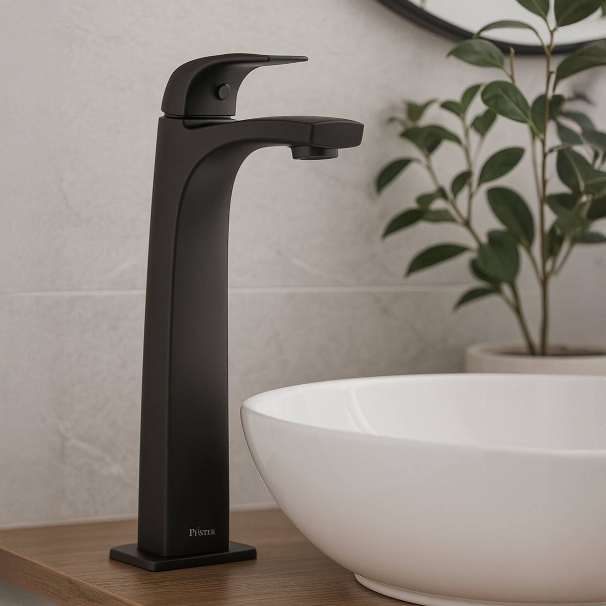 Grifería Mezcladora para Lavamanos Alto Karci Negro Mate