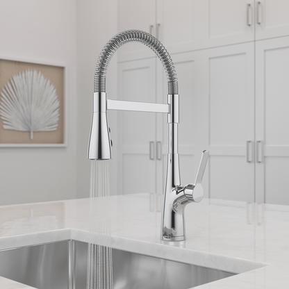Grifería de Cocina Neera con Cabezal Extraíble en Cromo Pulido
