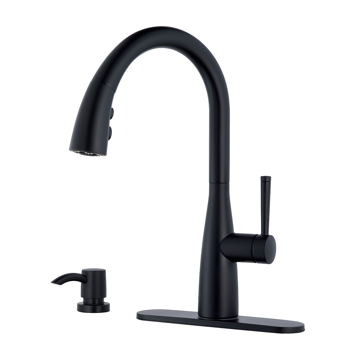 Grifería de Cocina Raya con Cabezal Extraíble en Negro Mate