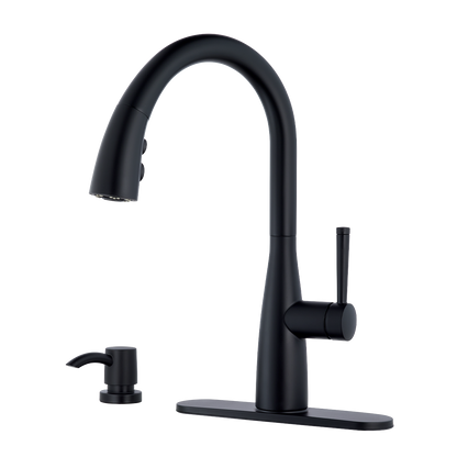 Grifería de Cocina Raya con Cabezal Extraíble en Negro Mate