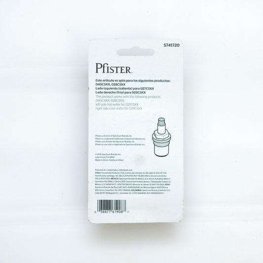 Vástago 1/4 de Vuelta para Mezcladora de Ducha Pfister – Repuesto de Grifería