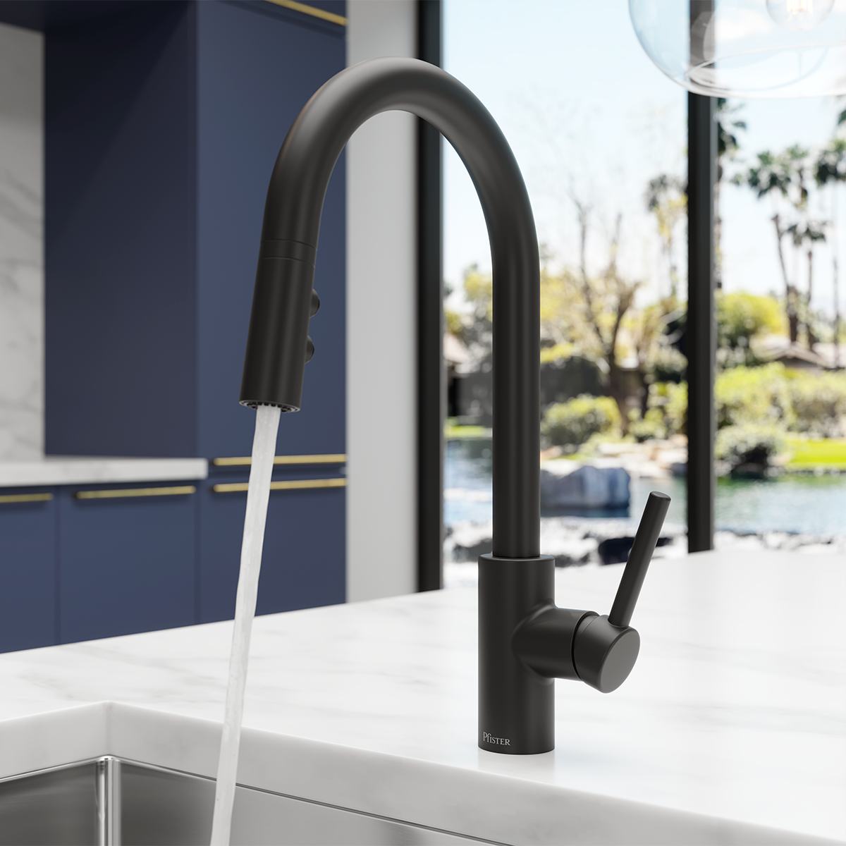 Grifería para Lavaplatos Stellen Pull-Down Negro Mate